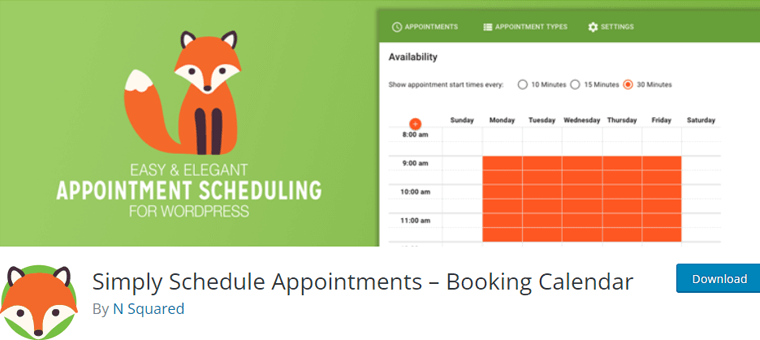 Simple Schedule Appointments Booking Calendar for WordPress