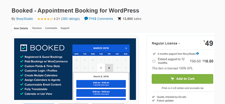 Booked Appointment Plugin for WordPress