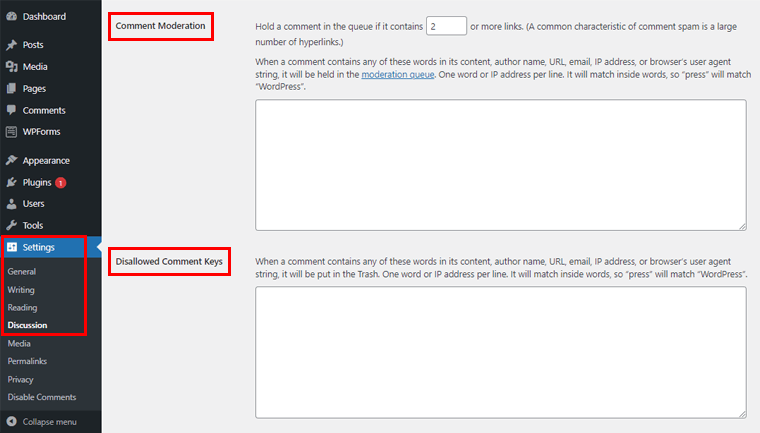 Comment Moderation and Disallowed Comment Keys