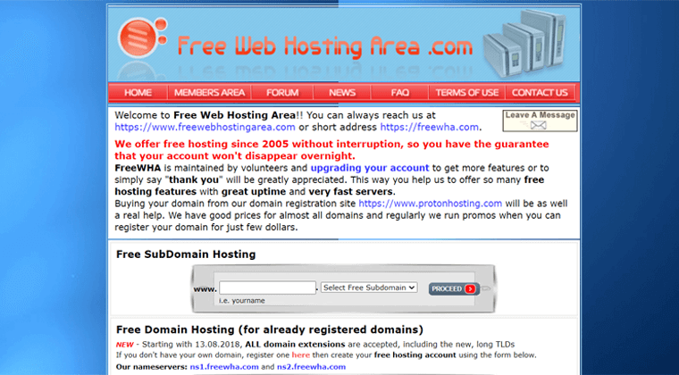 Free Web Hosting Area