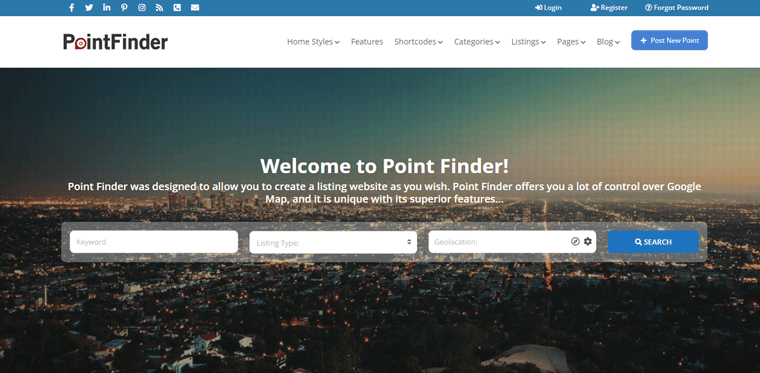 PointFinder Directory and Listing WordPress Theme