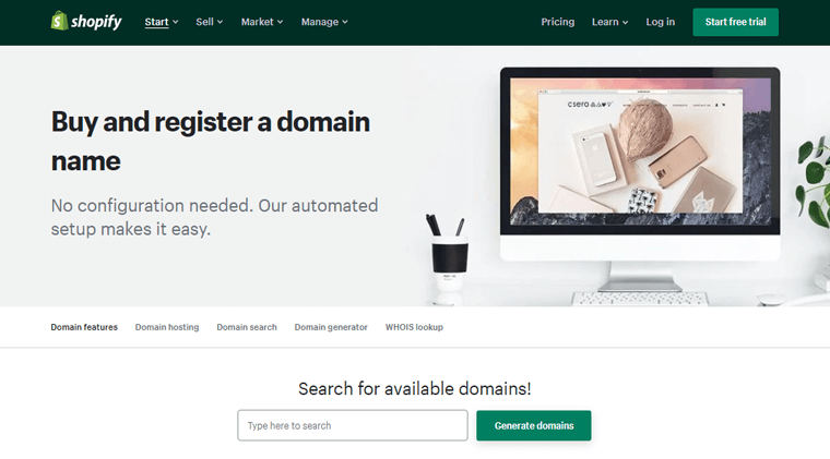 Shopify Domain Name Registrar