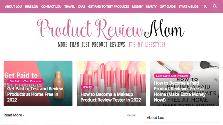 Product Review Mom For Popular Types of Blog Example