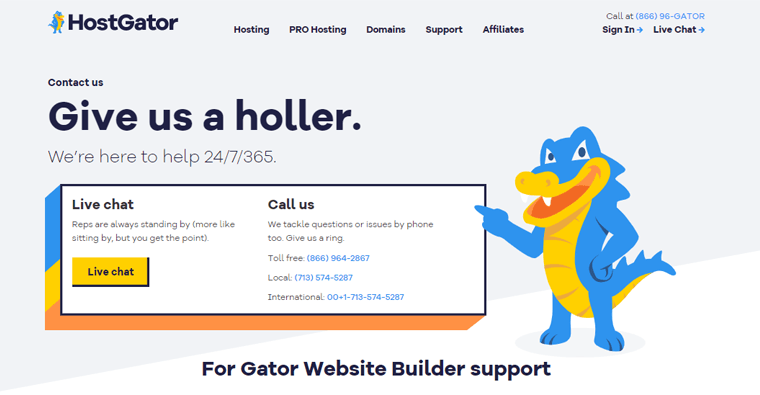 HostGator Support Contact Page