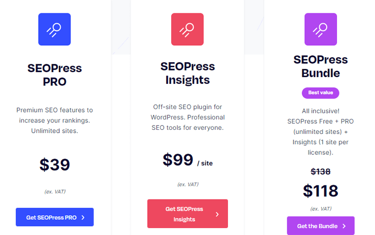 Pricing Plans of SEOPress