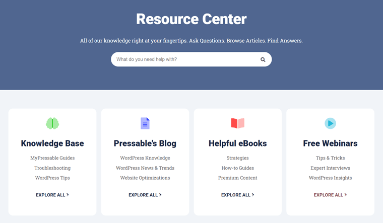 Resource Center Support