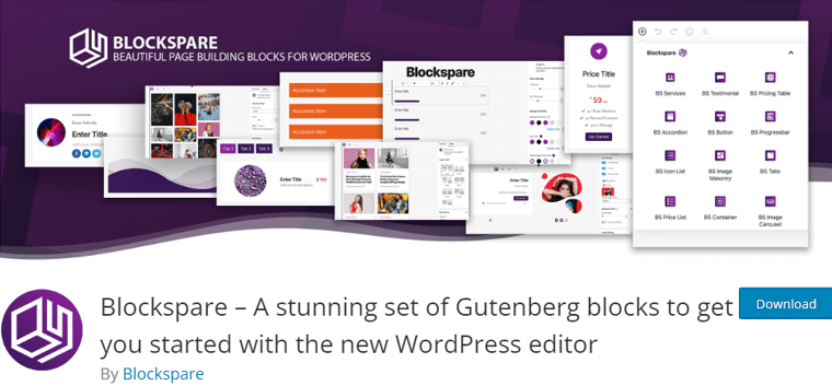 Blockspare a Stunning Set of Gutenberg Blocks