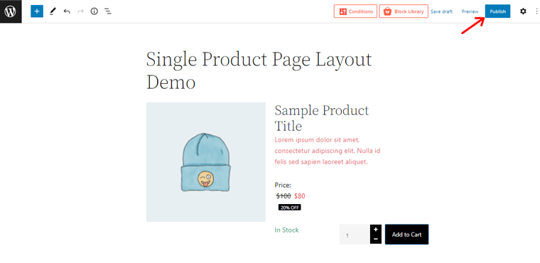 Publish the Single Product Page Layout