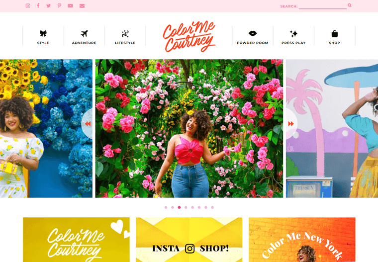 Color Me Courtney - Blog Website Examples