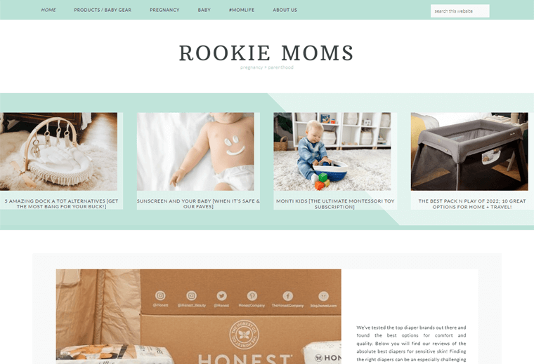 Rookie-Moms-Lifestyle-Blog-Website-Example