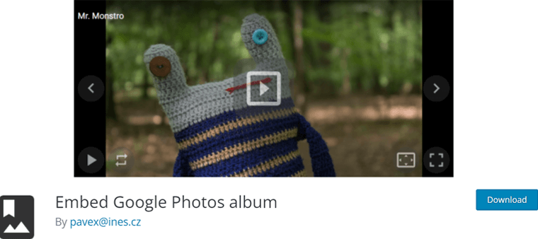 Embed Google Photos album WordPress Plugin