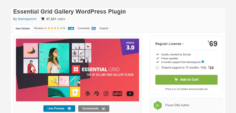 Essential Grid Gallery - Best WordPress Photo Gallery Plugins