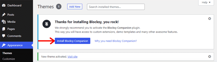 Install Blocksy Companion
