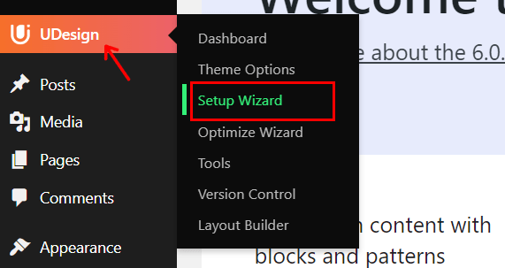 Open Setup Wizard 