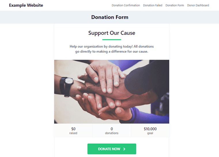Live Preview the Donation Form