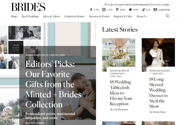 Brides - Magazine Website Examples