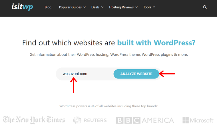 Analyze the Website Domain to Check of its Built on WordPress