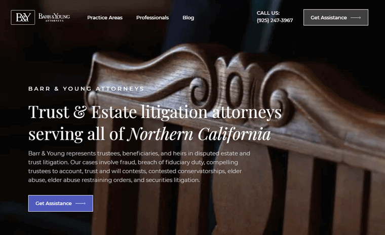 Barr and Young Attorney Law Firm Website Example