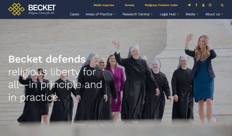 Becket Non-profit Legal Firm Website Example