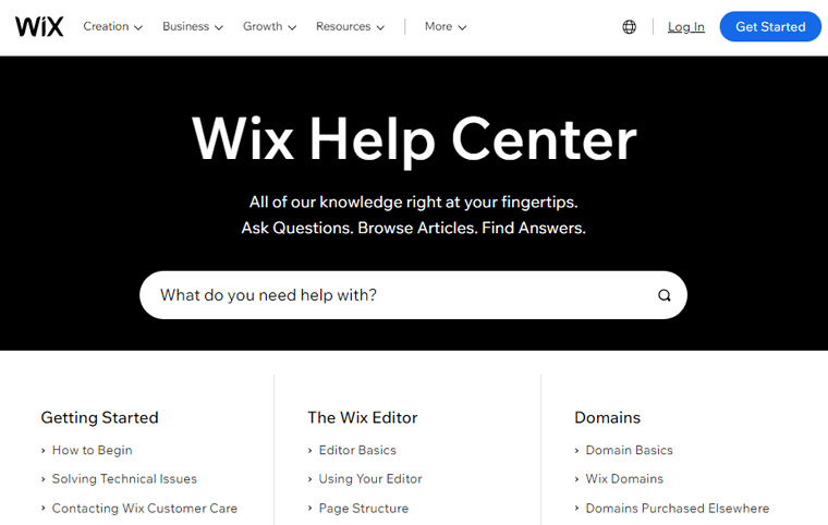 Wix Customer Help Center