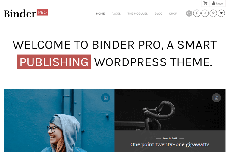 Binder PRO Publishing WordPress Theme