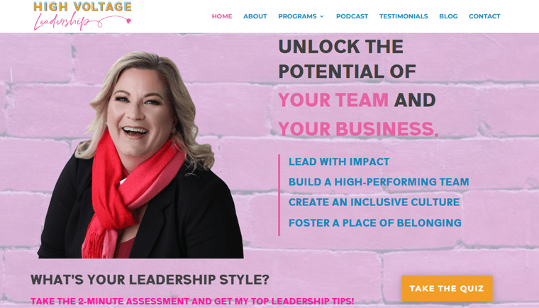 High Voltage Leadership Website Example