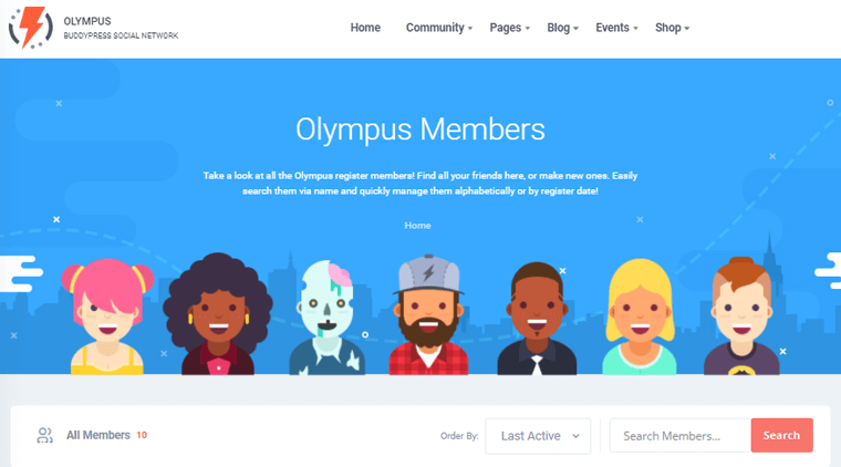 Olympus Theme For WordPress social Networking Website