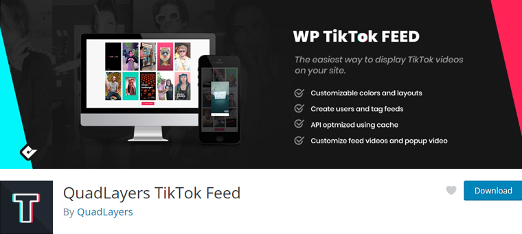 QuadLayers TikTok Feed WordPress Plugin