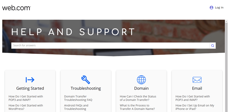 Web.com Support Options