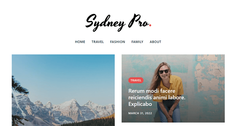 Sydney Blog Theme for Personal Website 