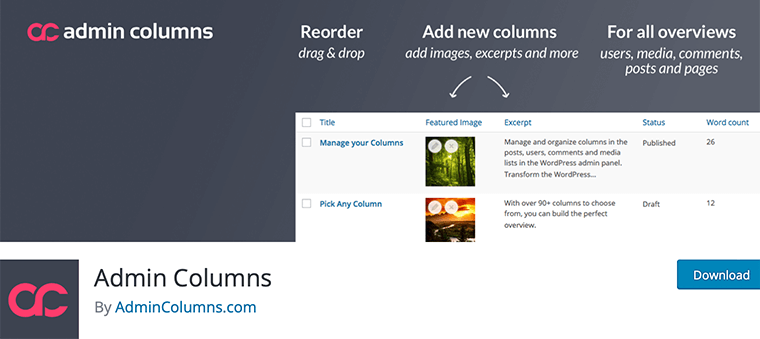 Admin Columns – WordPress Dashboard Plugin