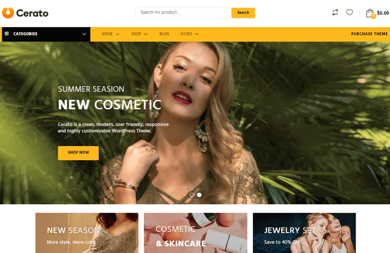 Cerato Online Store WordPress theme