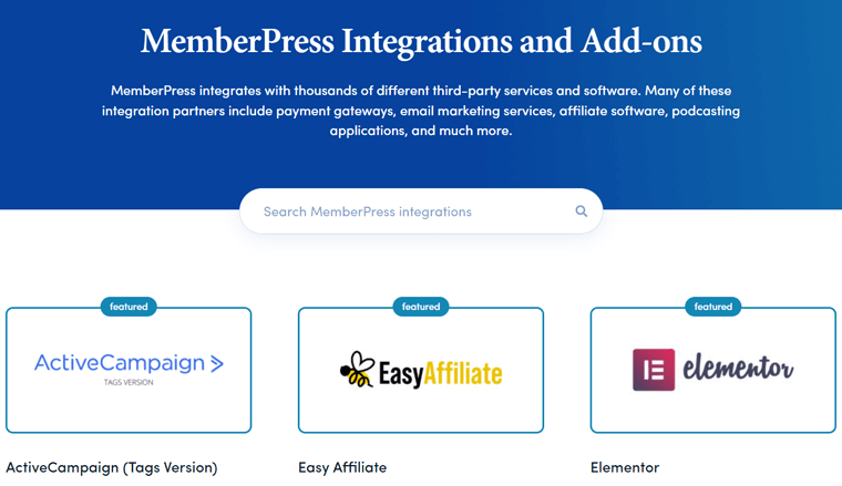 MemberPress Integrations and Add-ons - LearnDash Compare