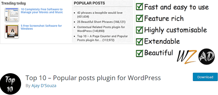 Top 10 Popular Post Plugin for WordPress Website