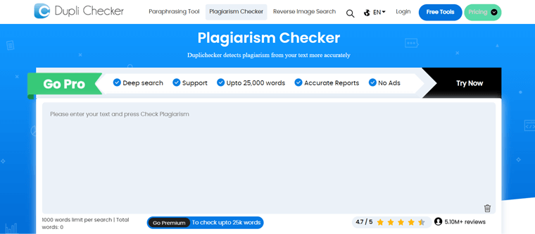 Dupli Checker Plagiarism Detector Platform Example