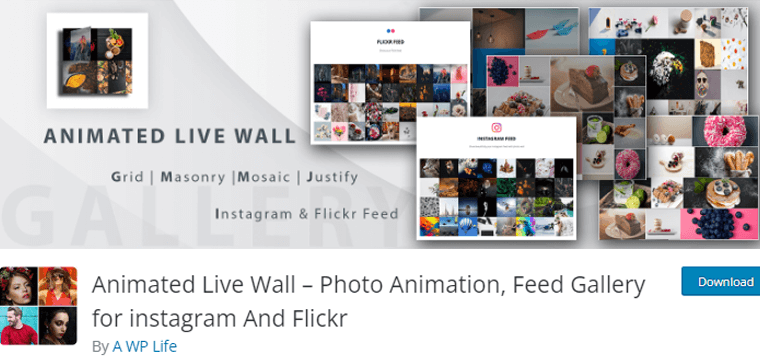 Animated Live Wall WordPress Plugin for Flickr