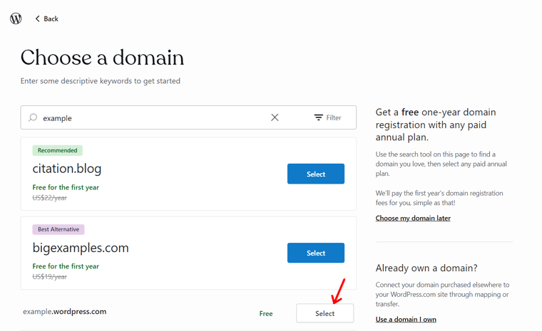 Choose a Domain for Free in WordPress.com - Build a Website without Hosting
