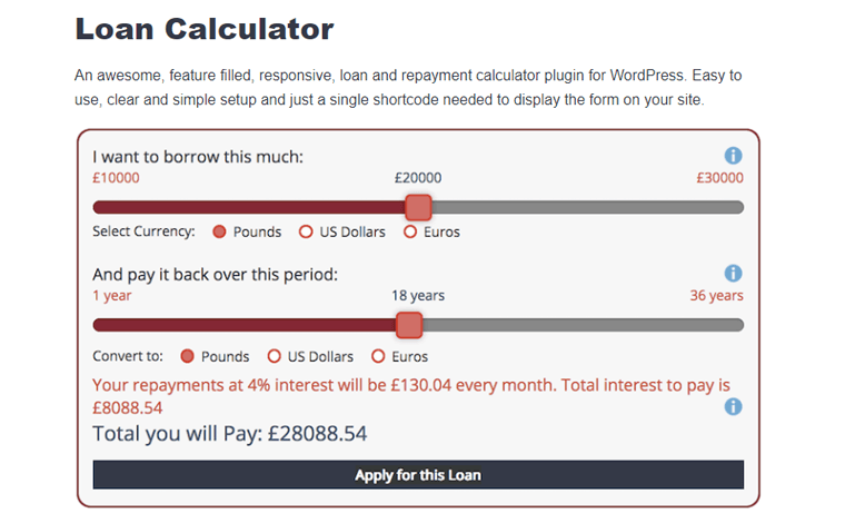 Loan Repayment Calculator and Application Form