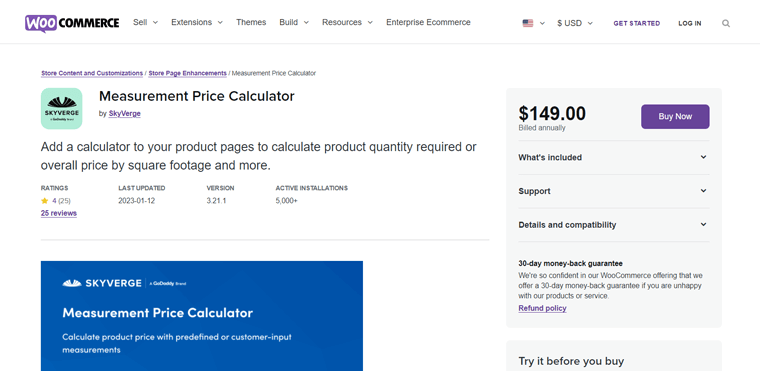 Measurement Price Calculator WordPress Plugin