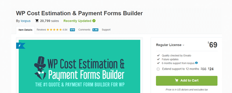 WP Cost Estimation and Payment Forms Plugin