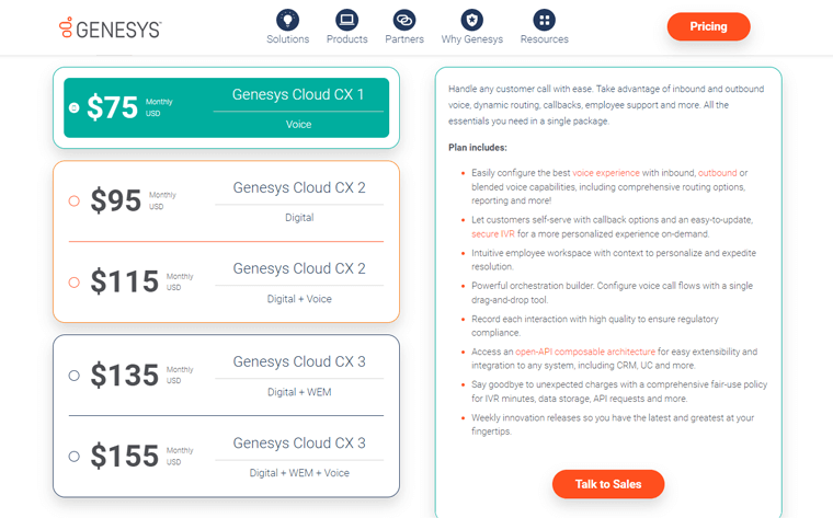 Genesys Pricing Plans