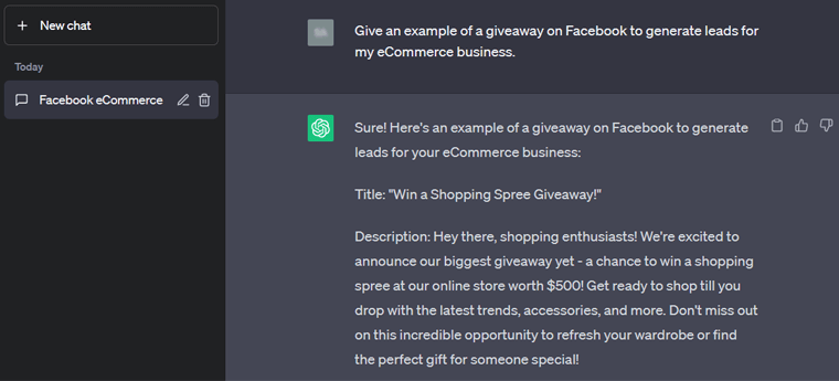 Giveaway Marketing Prompt
