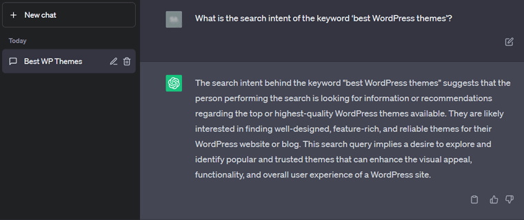 Search Intent for SEO on ChatGPT