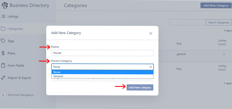 Add Category Name Create Child Category and Save