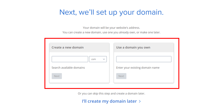 Create or Connect a Domain