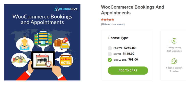 Woocommerce Bookings and Appointments Plugin