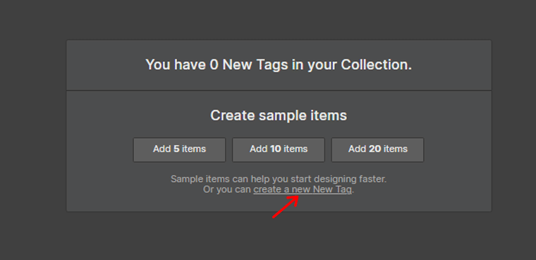 Click on Create a New Tag - Create a Blog with Webflow