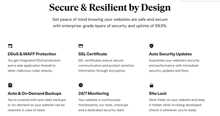 Elementor Hosting Security Features