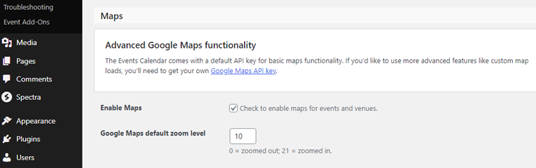 Enabling Google Maps - Create an Event Website