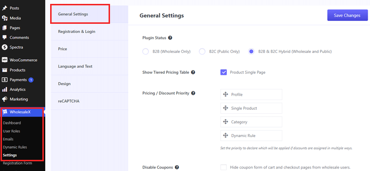 Go To WholesaleX Settings And General Settings